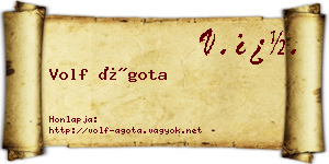Volf Ágota névjegykártya