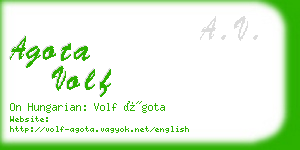 agota volf business card
